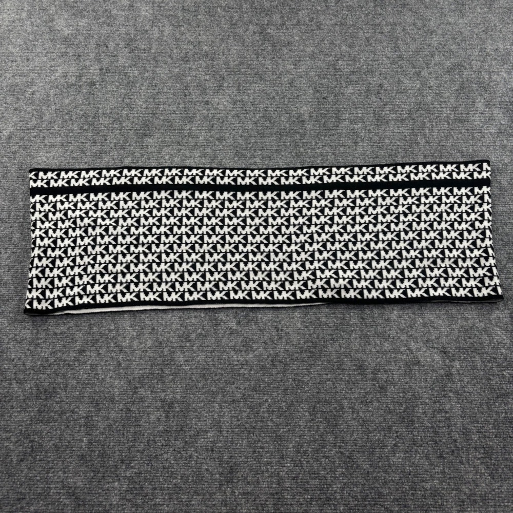 Michael‎ Kors Headband OS Black White Monogram Knit Ear Warmer Womens